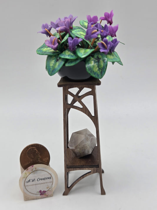 Art Nouveau Plant Stand with Flowering Cyclamen