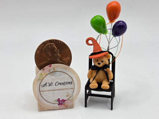 Bear on Chair Orange Witch Hat 1:48