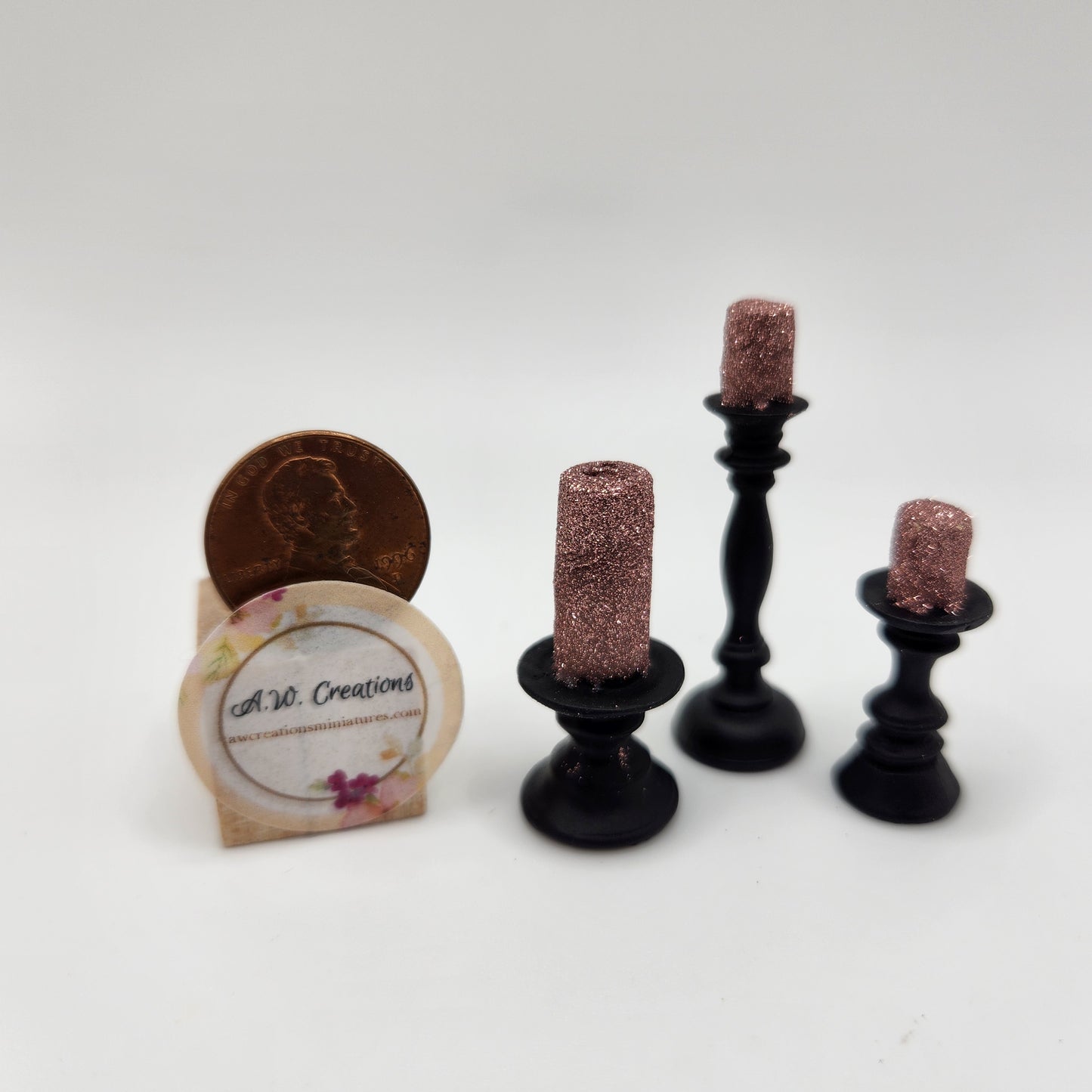 Candlestick Trio - Vintage Pink #2