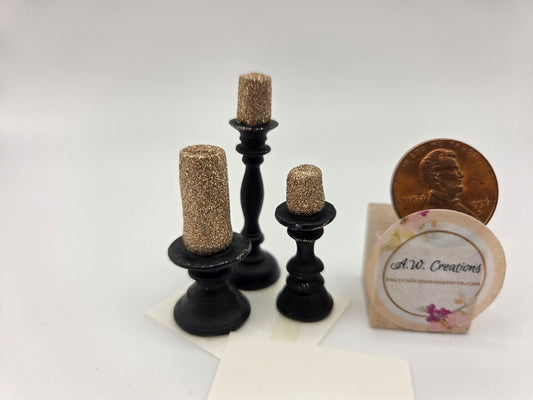 Candlestick Trio - Champagne Gold