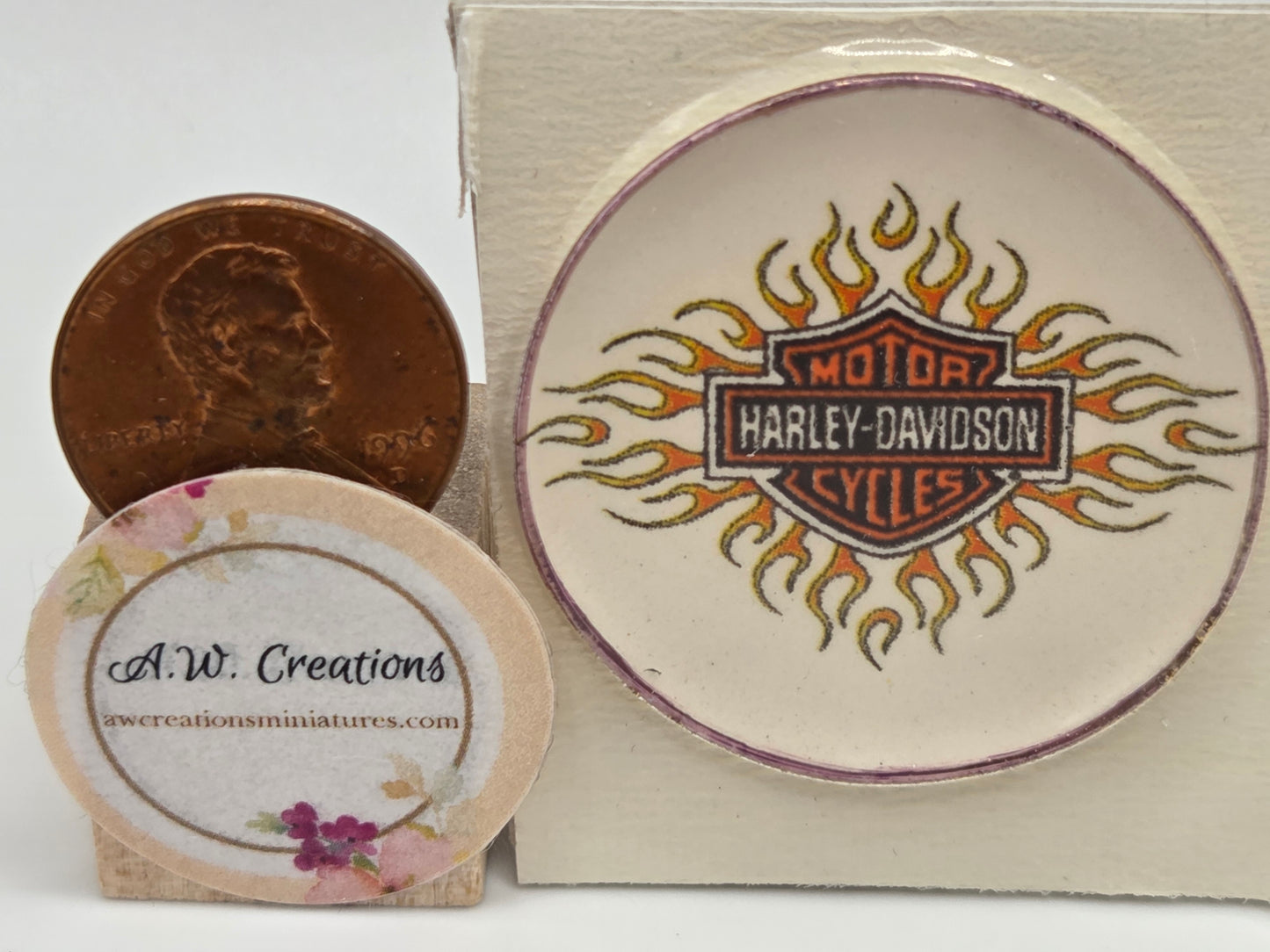 Ceramic Plate - Harley Davidson Flames