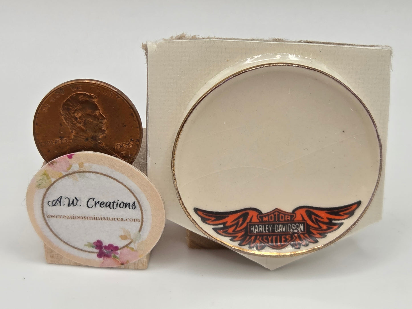 Ceramic Plate - Harley Davidson Wings