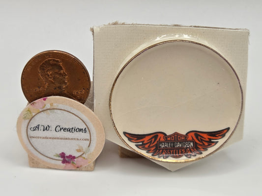Ceramic Plate - Harley Davidson Wings