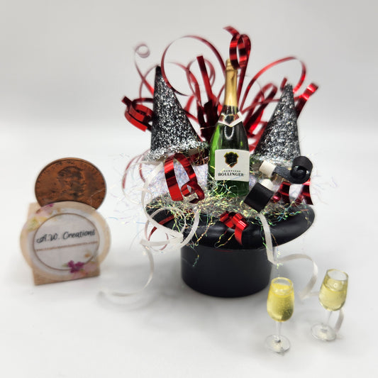 Top Hat Champagne Basket - Red