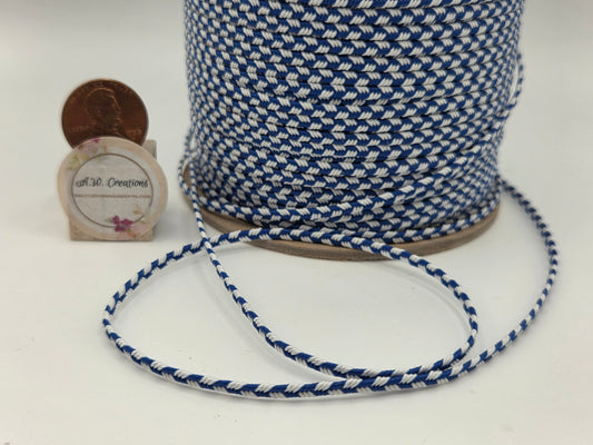 Checkered Braid - White/Royal #25858