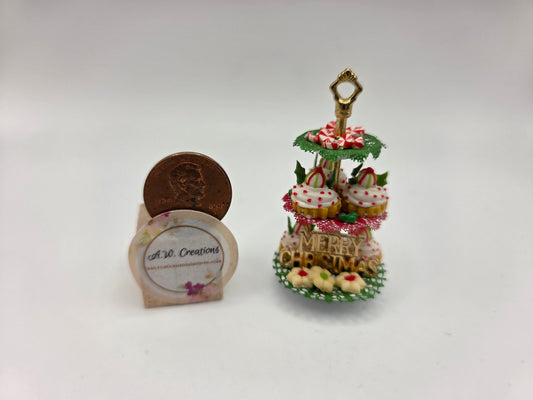 3 Tier Dessert Tray - Christmas