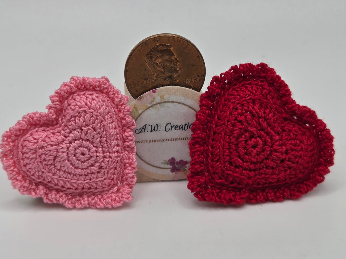 Pillow - Crocheted Heart