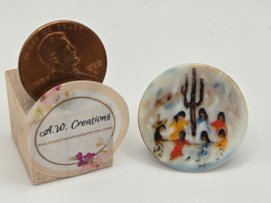 DeGrazia Miniature Plate - Saguaro Dance