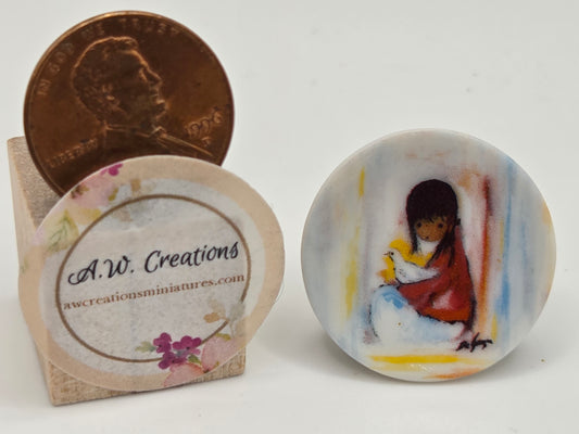 DeGrazia Miniature Plate - The White Dove