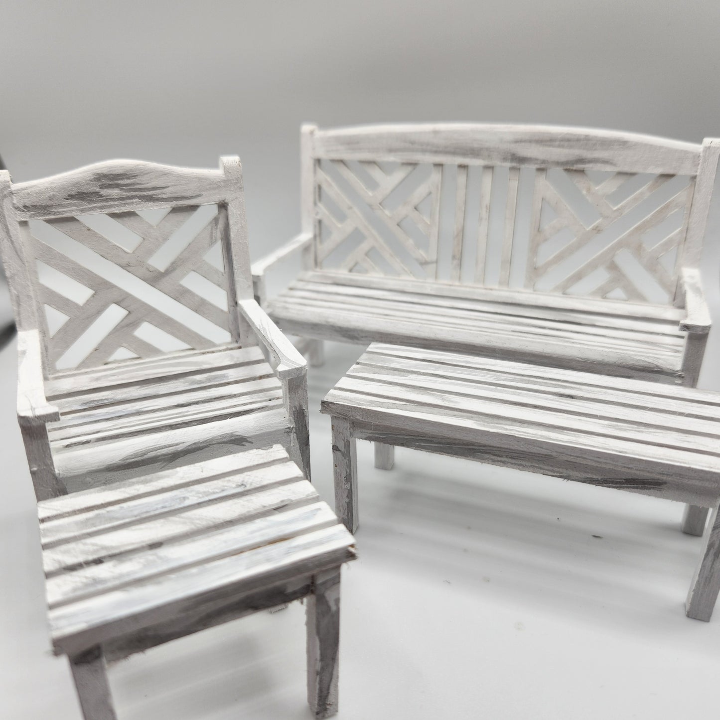 Patio Set - Distressed White