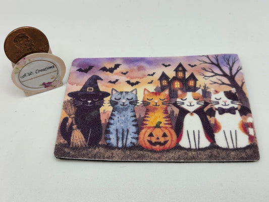Door Mat - Halloween Cats Light