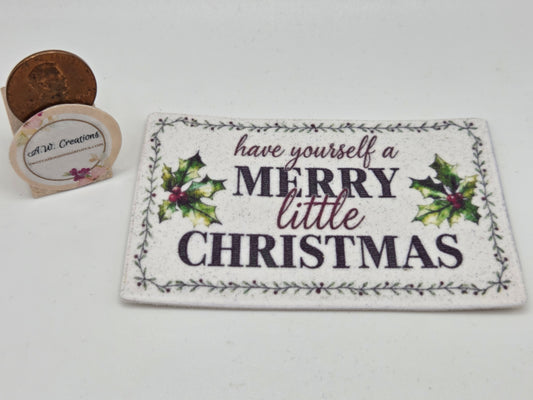 Door Mat - Merry Little Christmas Holly
