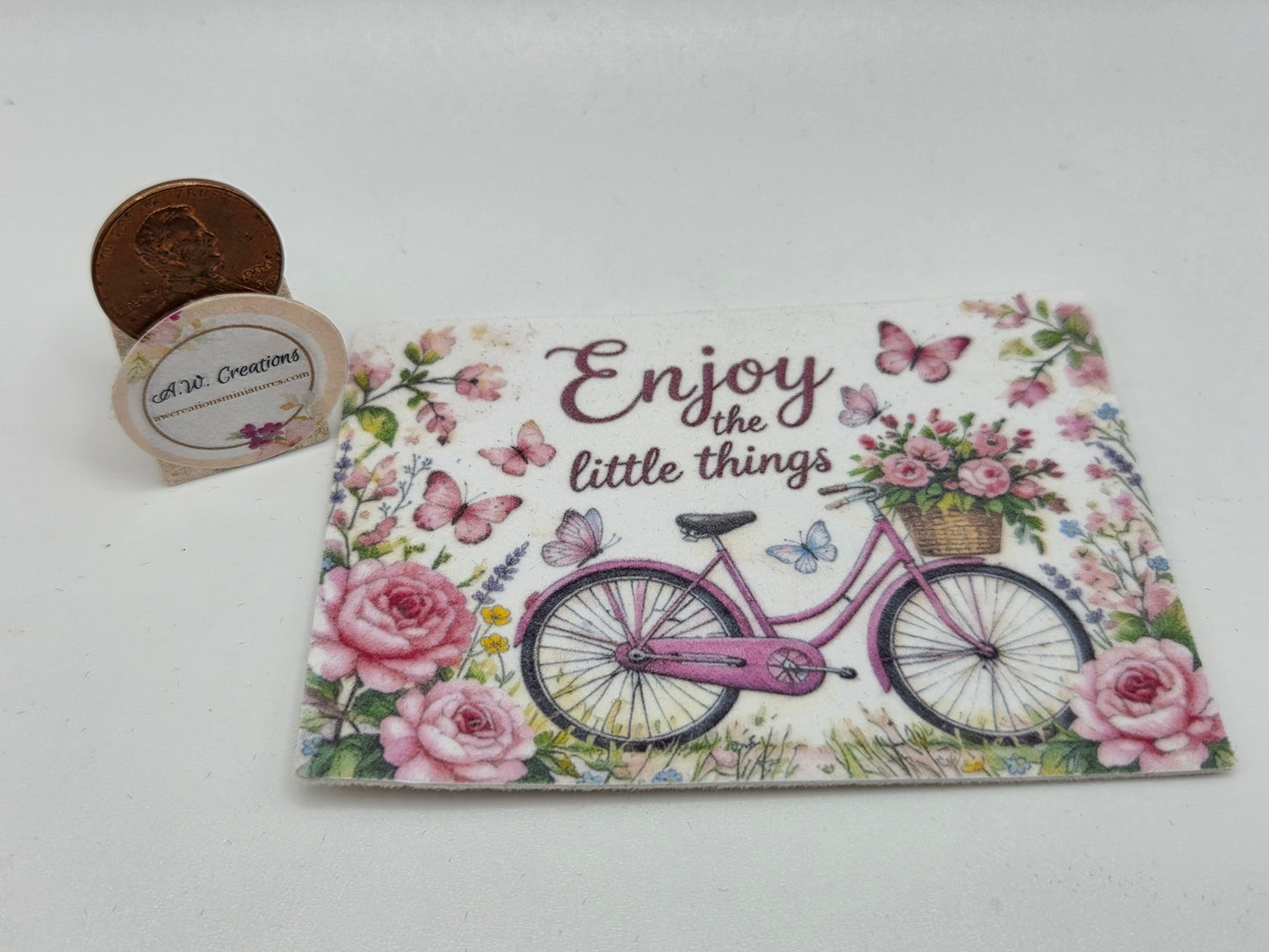 Door Mat - Pink Bicylce & Roses