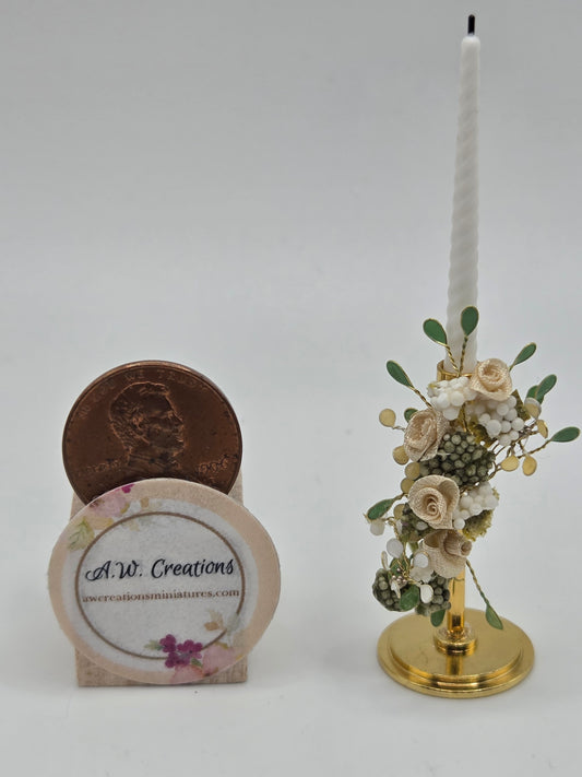 Fancy Candle - Cream & White, Large