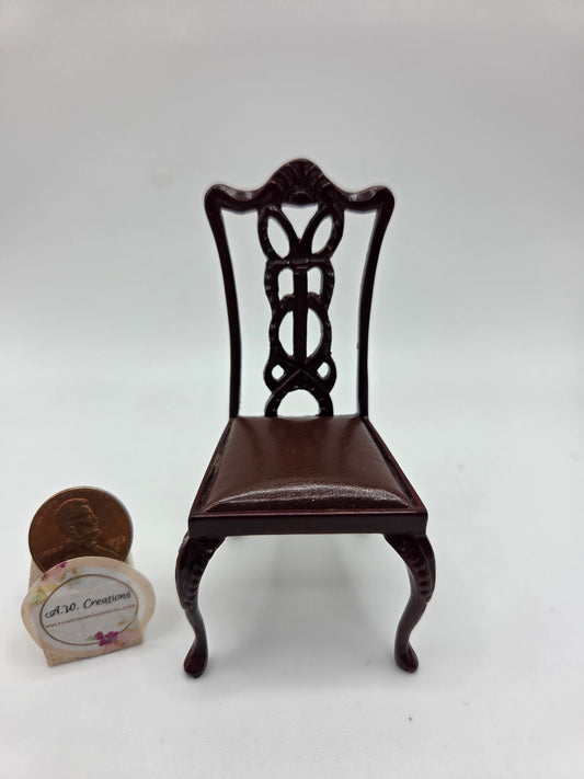 Side Chair - Mahogany with Brown