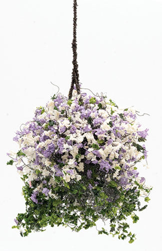 Hanging Basket - Lilac & White Large