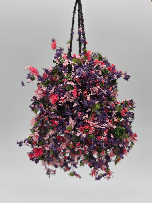 Large Hanging Plant - Pinks & Purple