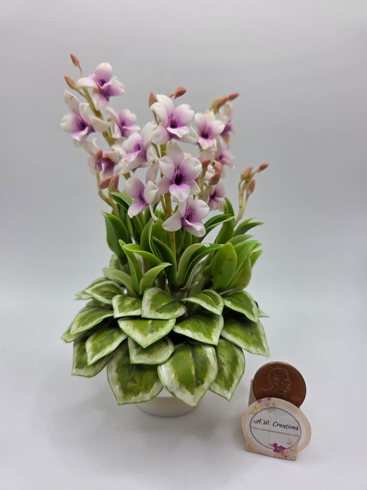 Hosta and Orchid Planter - 3 Purple