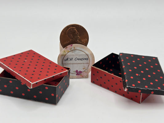 Laser Cut Box Kit - Black & Red Polka Dots