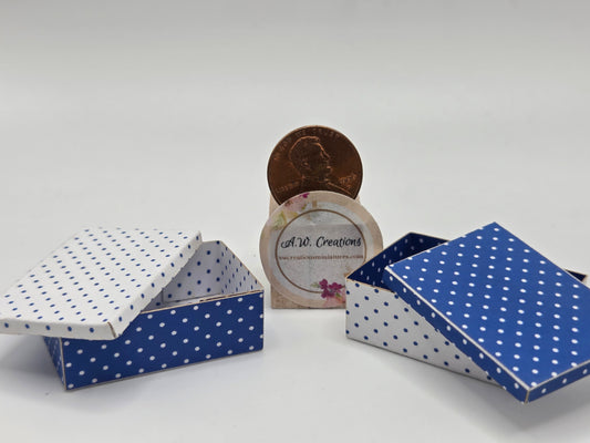 Laser Cut Box Kit - Blue & White Polka Dots