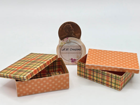 Laser Cut Box Kit - Orange Plaid & Polka Dots
