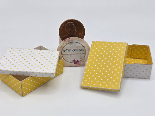 Laser Cut Box Kit - White & Yellow Polka Dots