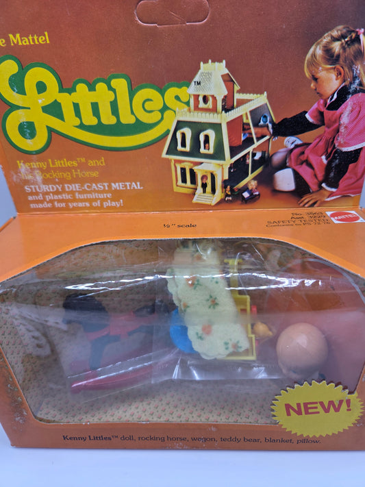 the littles by mattel 1980 dollhouse rare collectible Kenny and his rocking horse #3563