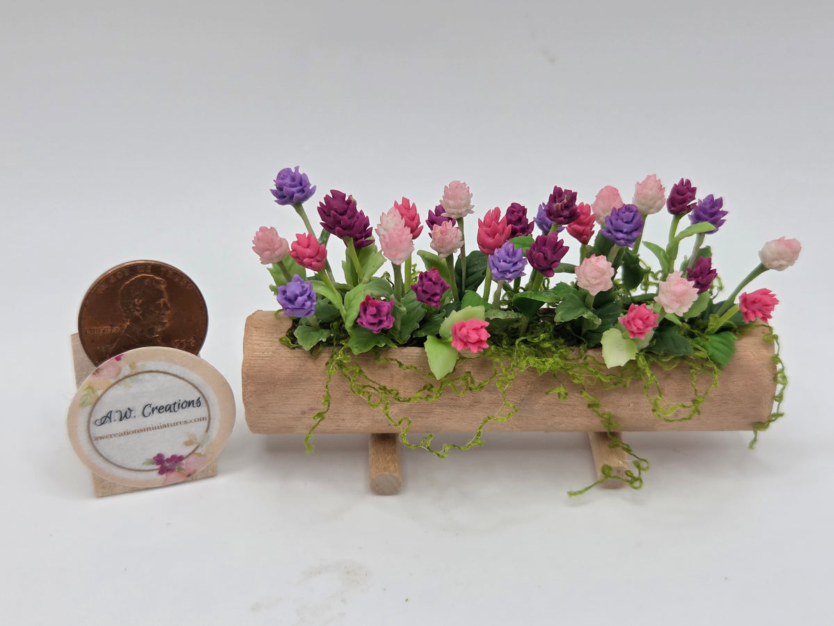 Log Planter - Flowers