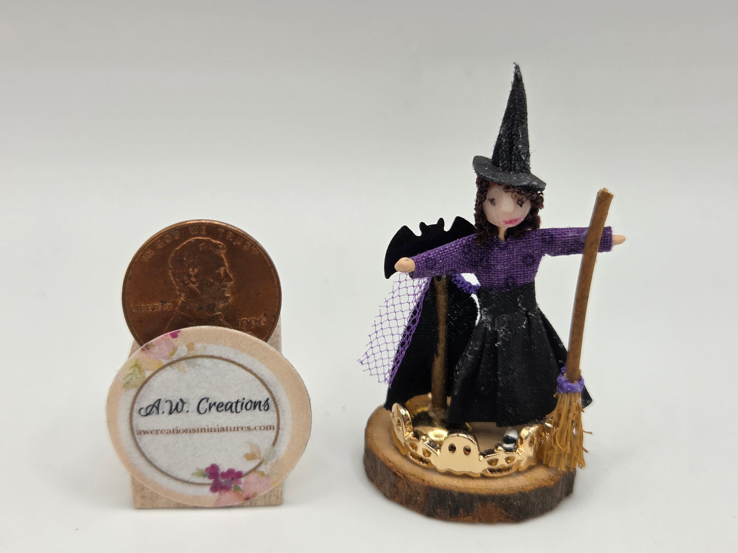 Miniature Purple Witch Scene