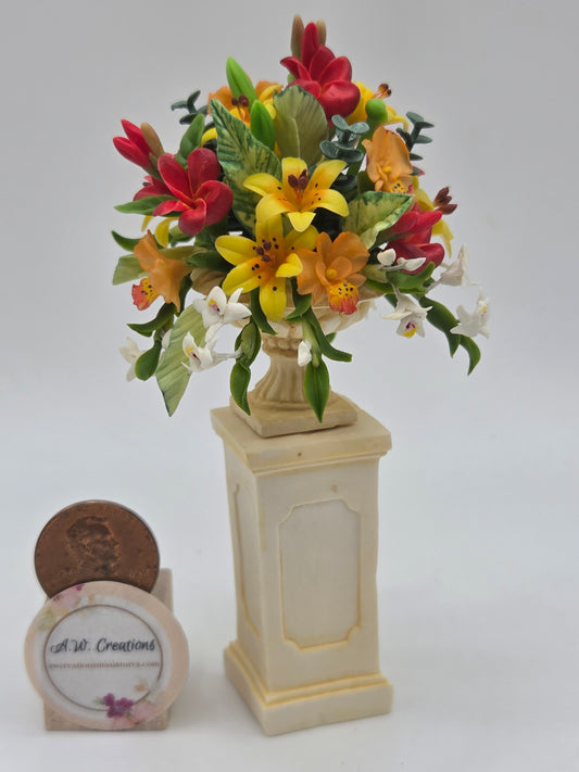 Pedestal Arrangement - Orange, Red, Yellow