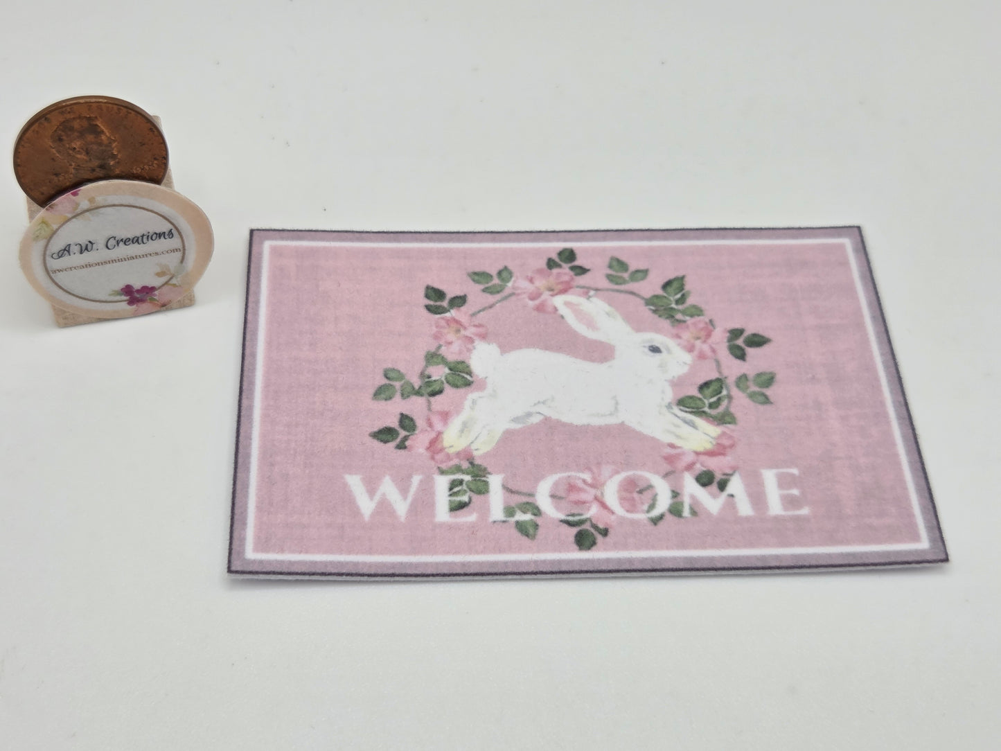 Welcome Mat - Bunny Pink