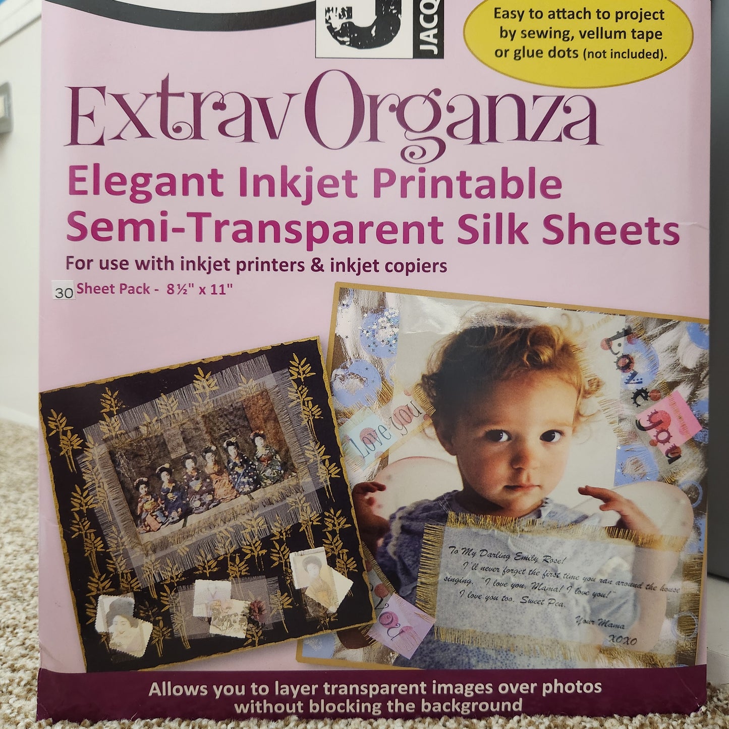 Printable Fabric Sheet - Semi-tramsparent Silk