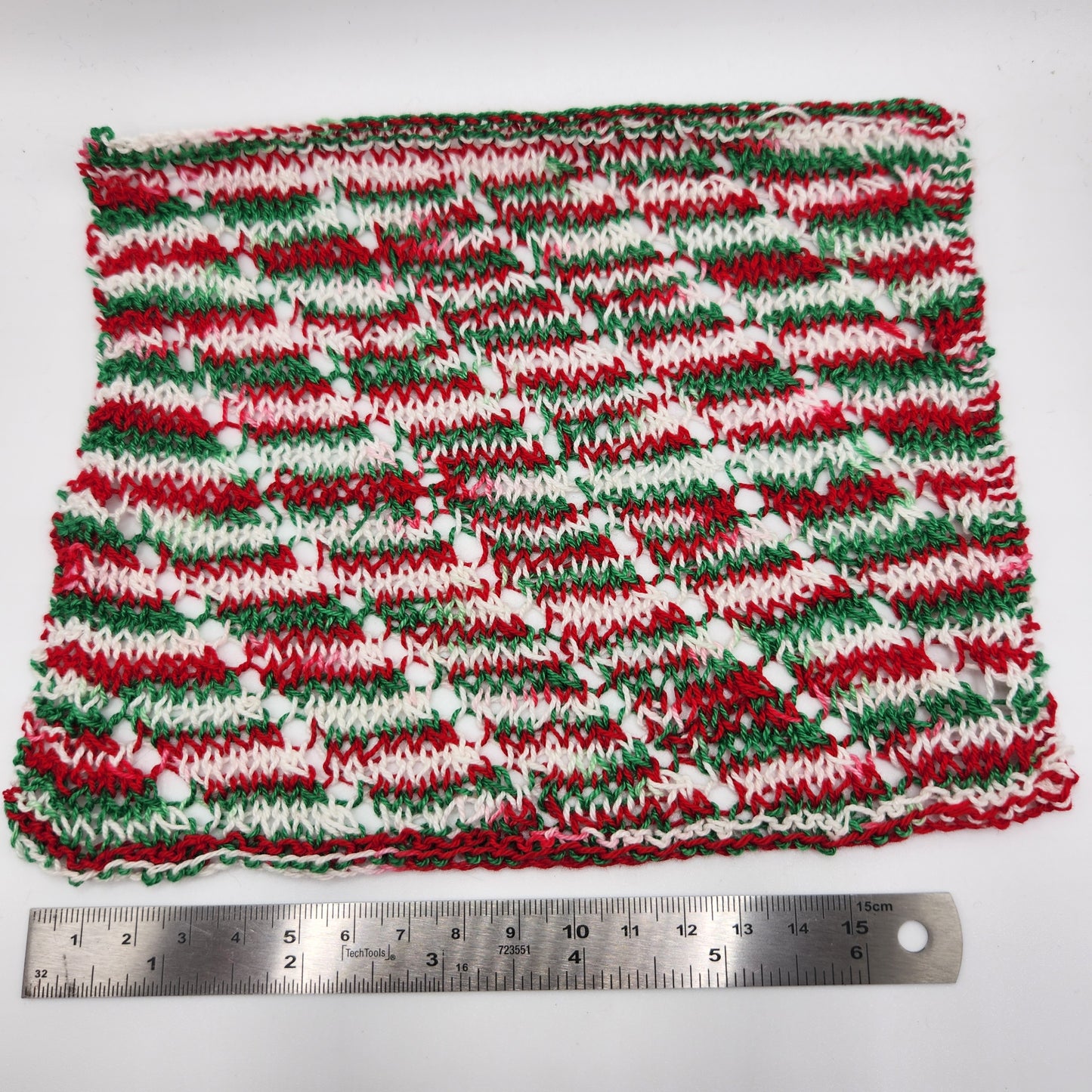 Crochet Afghan Blanket - Red, Green & White