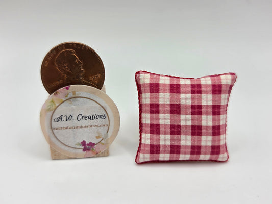 Satin Pillow - Red Plaid