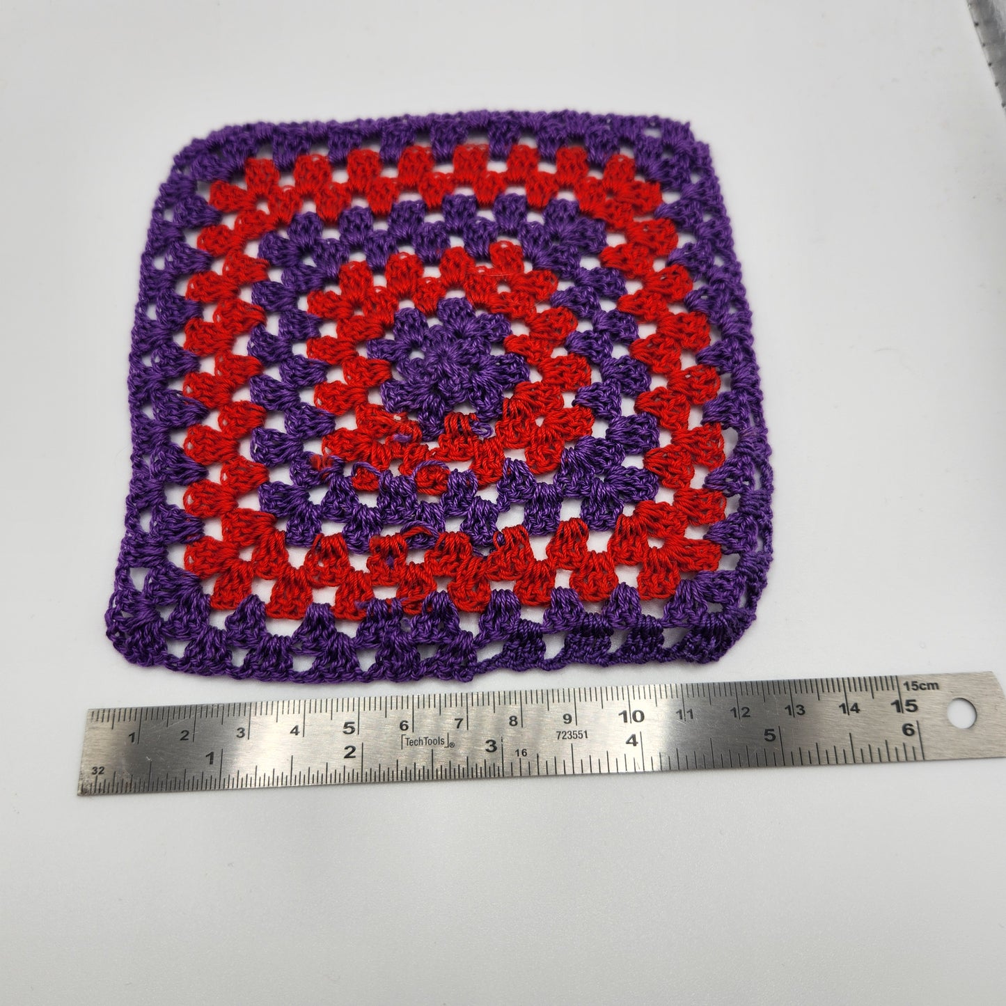Crochet Afghan Blanket - Red & Purple