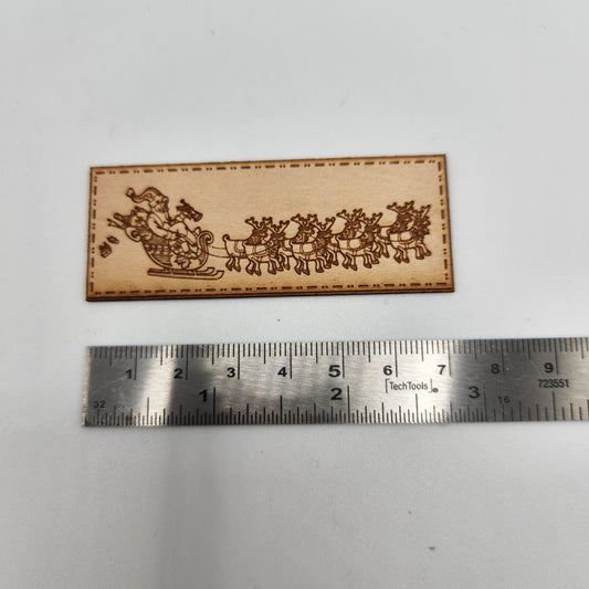 Wooden Sign - Santa's Sleigh with Reindeer