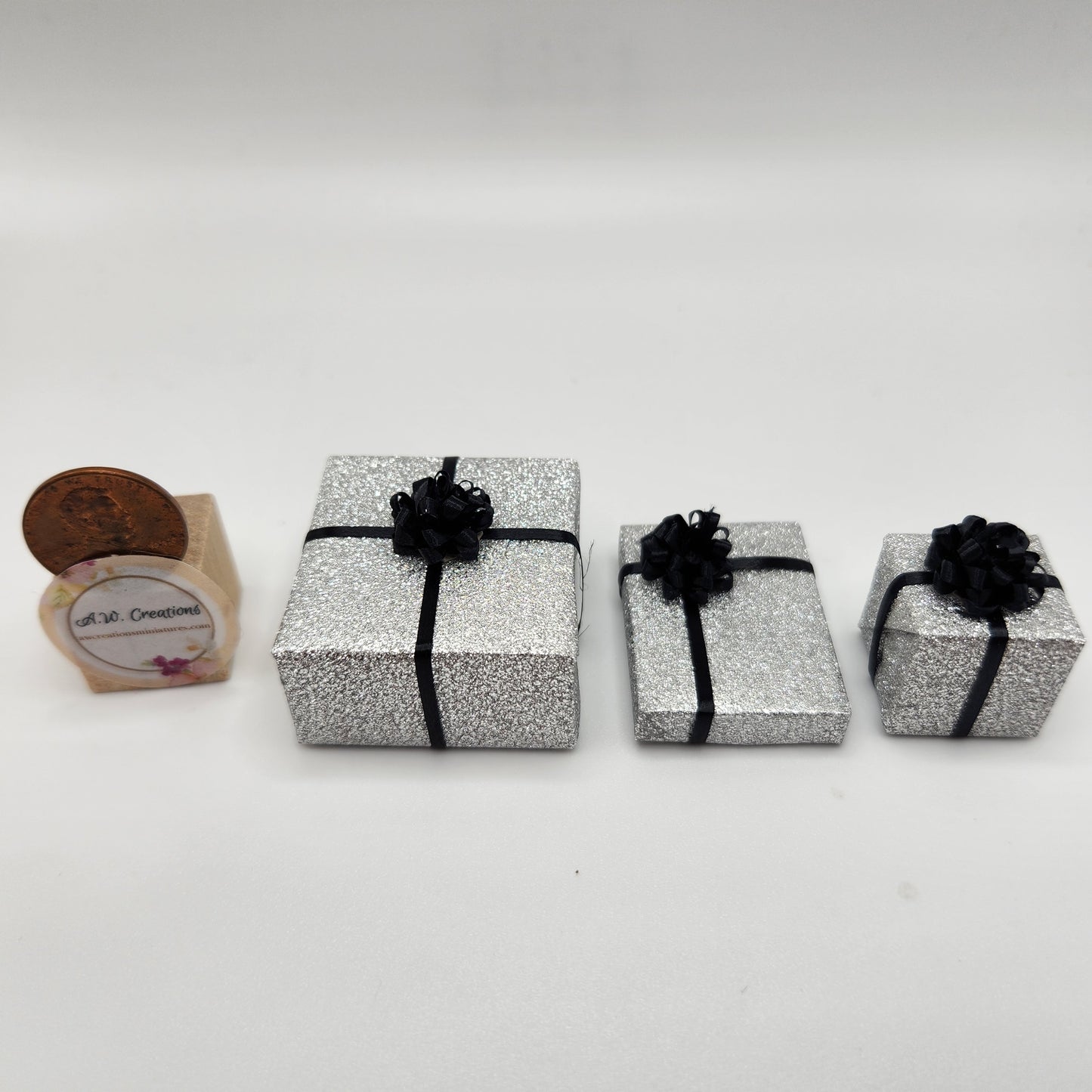 Gift Packages - Silver with Black Bows