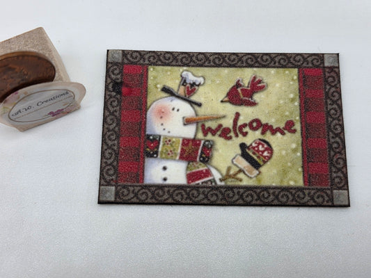 Door Mat - Snowman & Red Bird