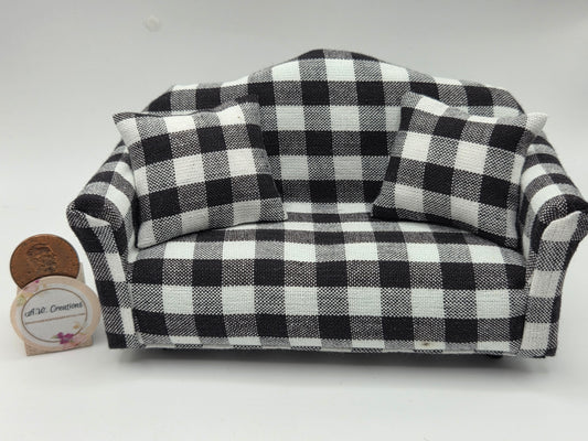Sofa - Black & White Checked