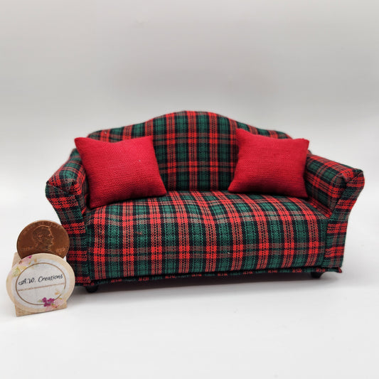 Sofa - Red & Green Plaid