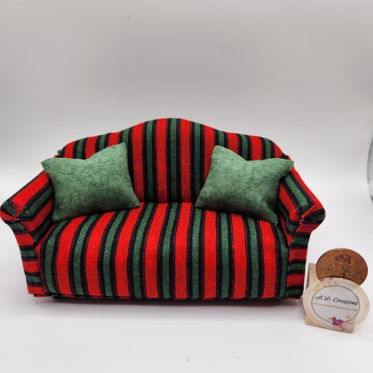 Sofa - Red & Green Striped
