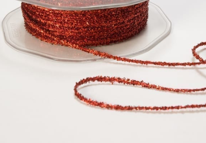 Metallic Sparkle Ribbon - 1/8" Red
