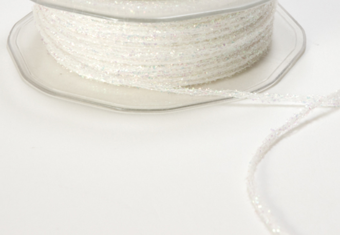 Metallic Sparkle Ribbon - 1/8" White