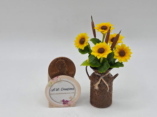 Sunflowers in Rusted Milk Can