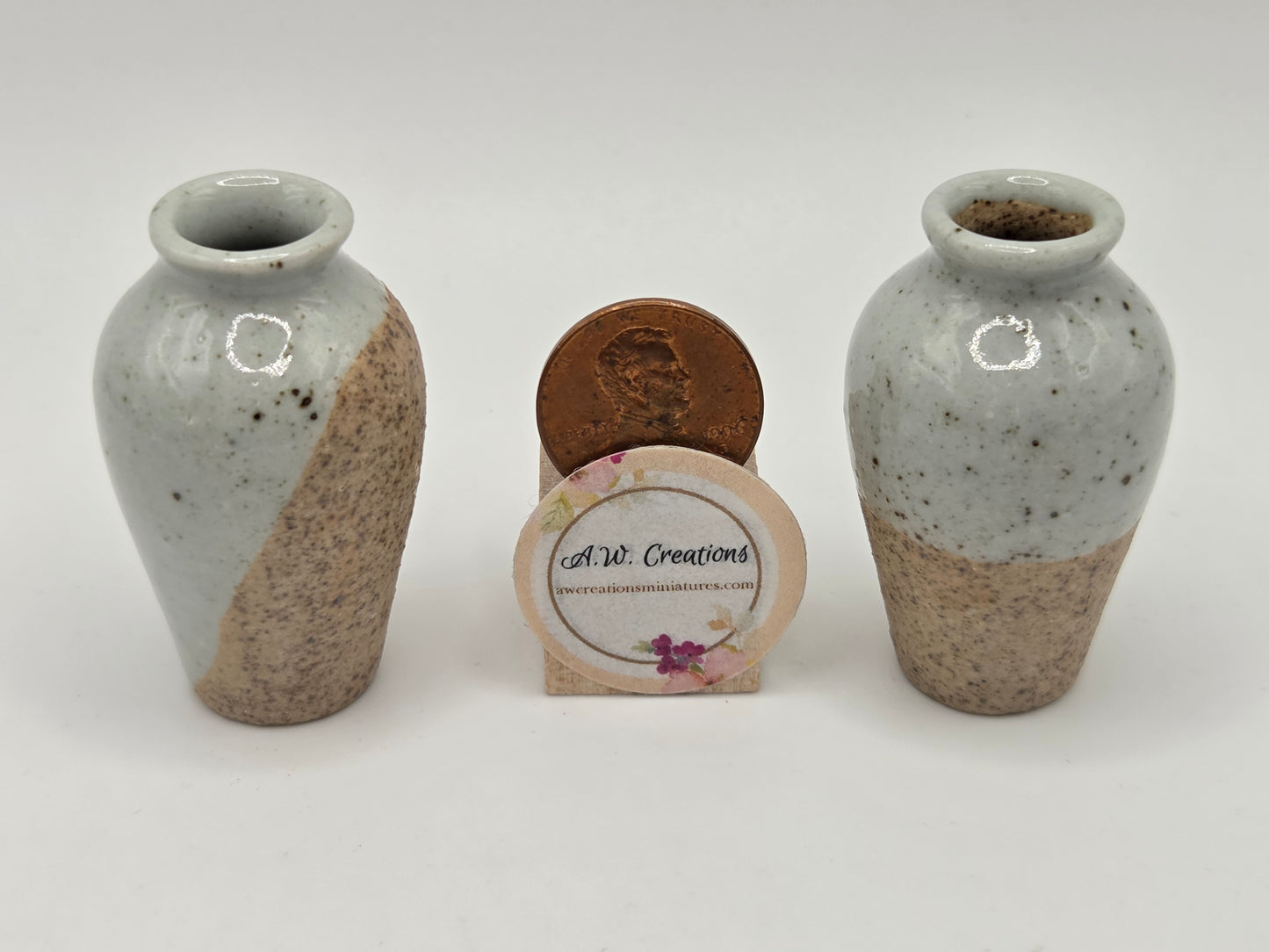 Vase - Tall, Gray & Tan