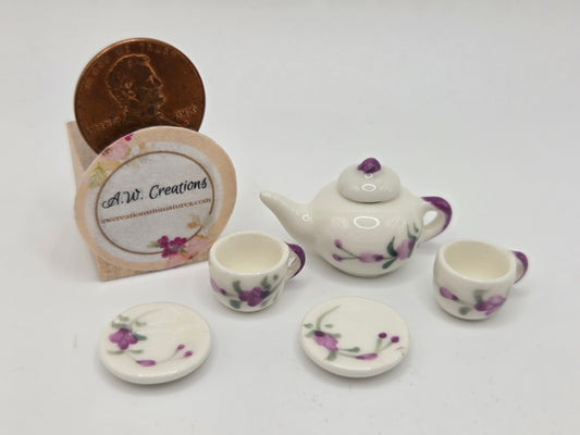 Tea Set - Purple Flower
