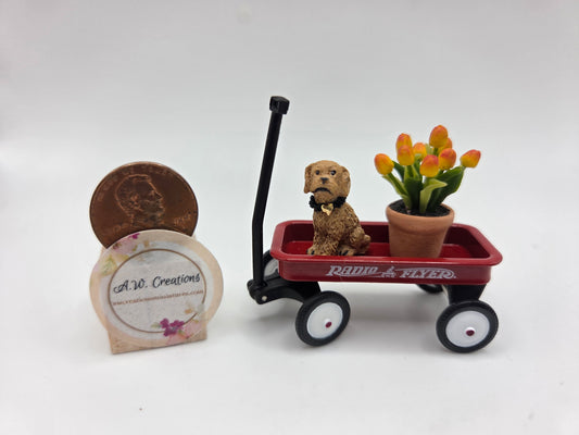 Radio Flyer Wagon - Dog & Tulips