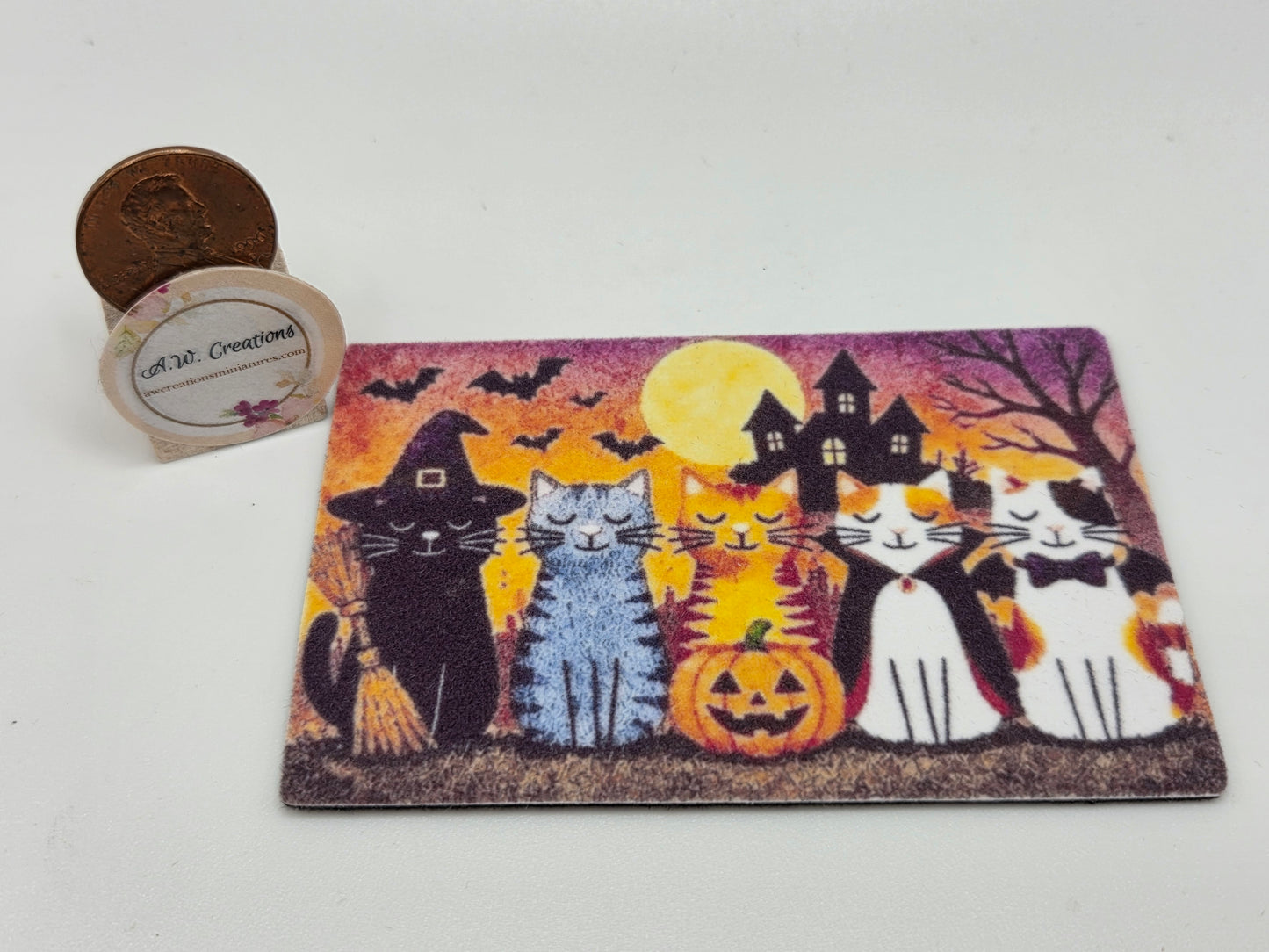 Door Mat - Halloween Cats Dark