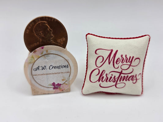 Satin Pillow - Merry Christmas White