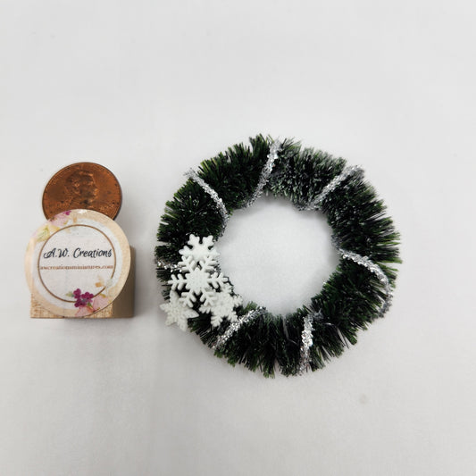 Wreath - White & Silver Snowflake